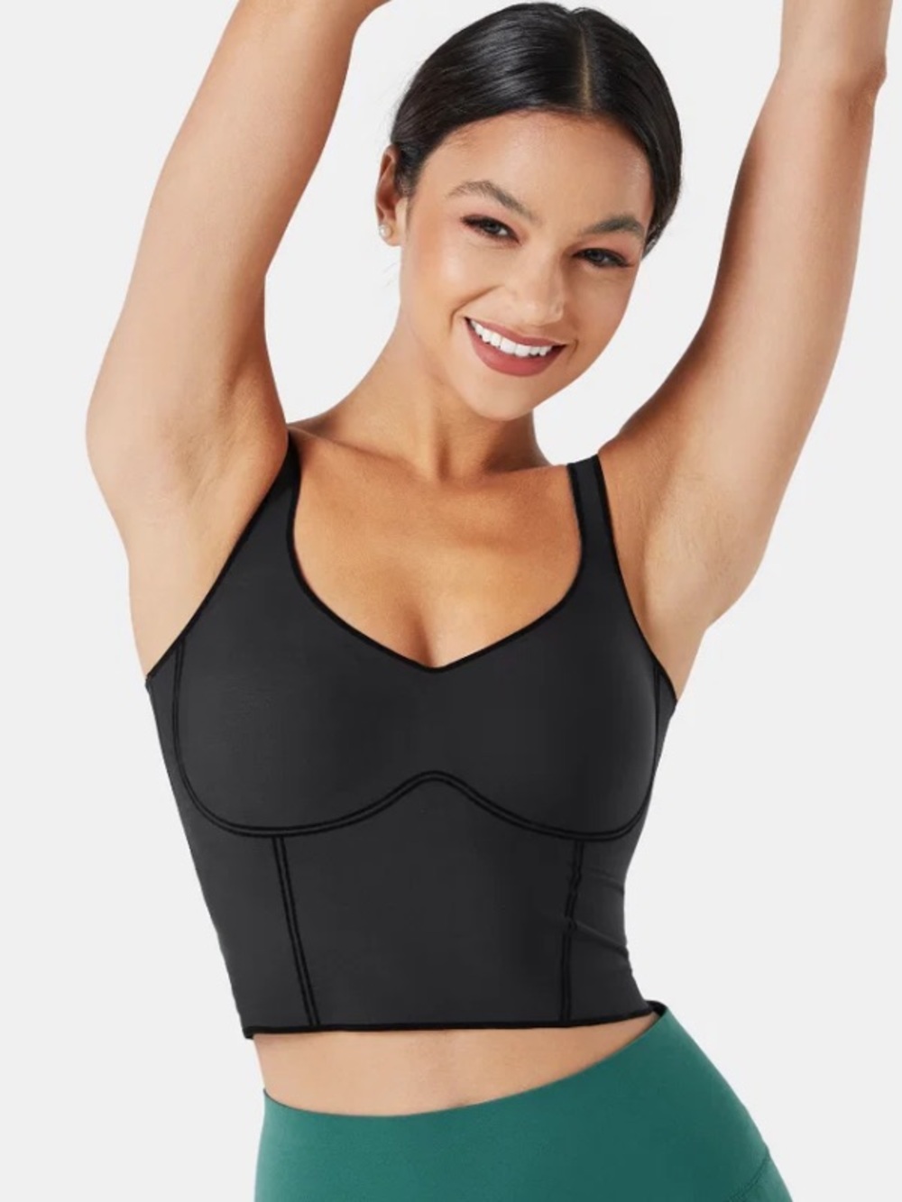 Fanka Body Sculpt Short Bra Tank Top A-D Cups Size Large in Black